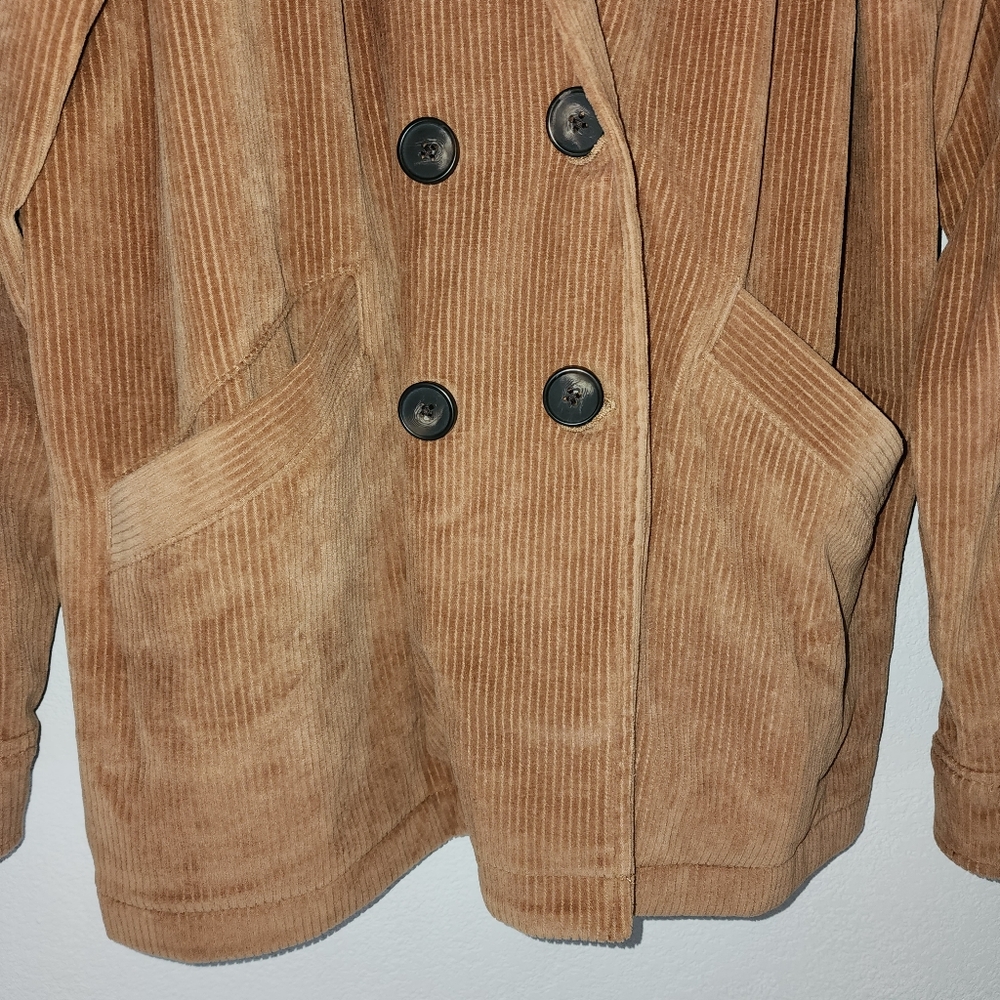 Madewell Women's Knit Brown Redford Corduroy Double-Breasted Blazer Jacket Sz M - Picture 4 of 7